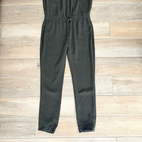 Vince Women’s Sleeveless Jumpsuit Crepe Jogger Drawstring Waist Green 0 - Picture 4 of 10